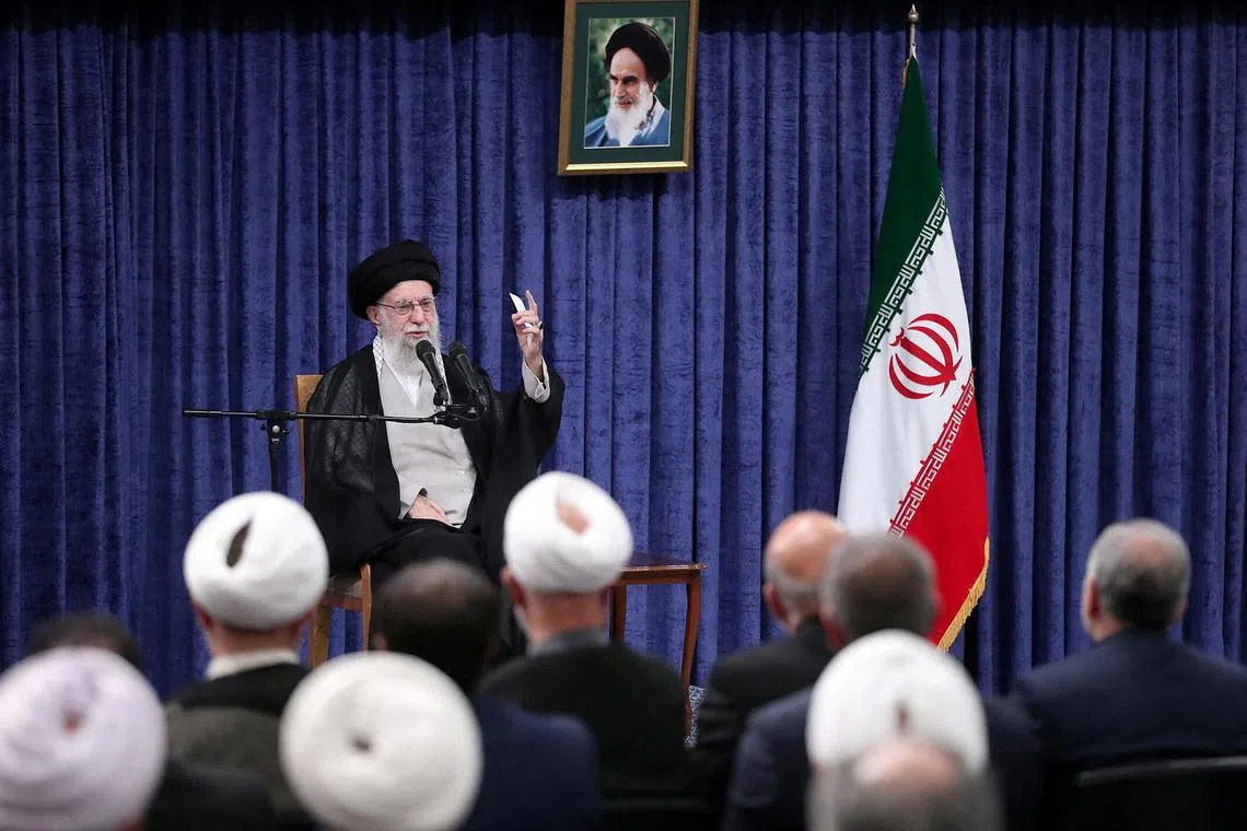 Ayatollah Ali Khamenei was speaking in a meeting with Cabinet members.