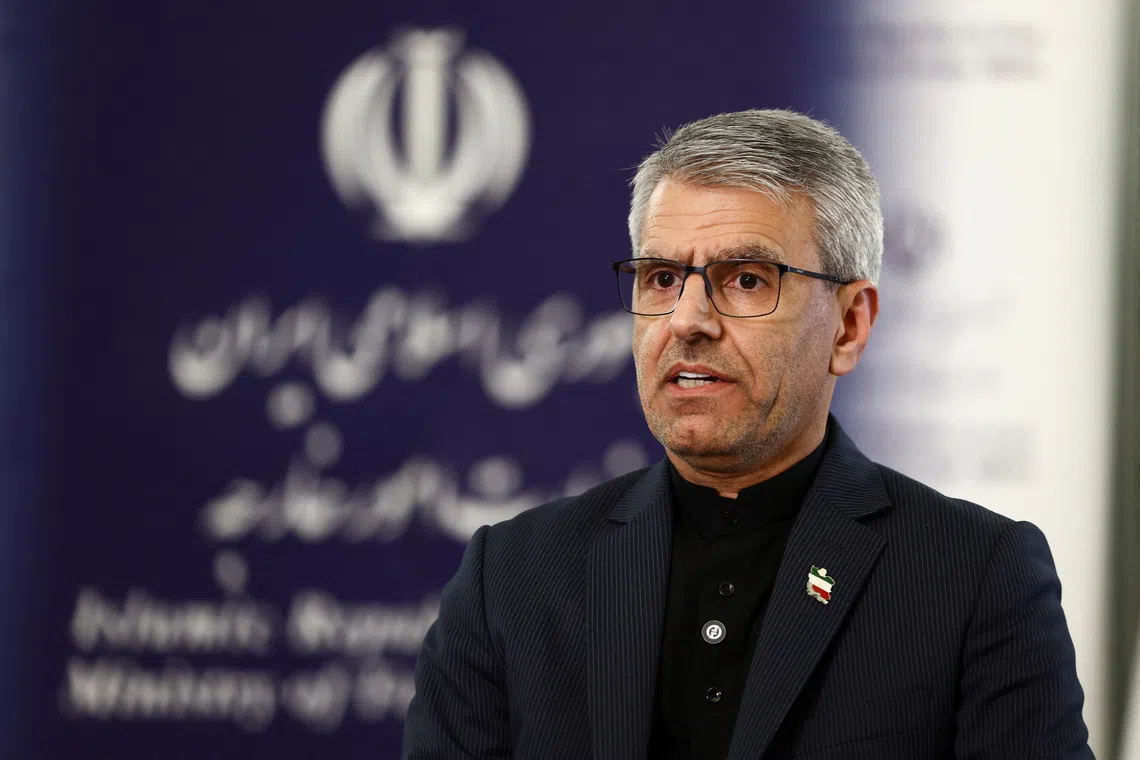 Iran's Foreign Ministry spokesman Esmaeil Baghaei speaks during an interview, amid the U.S.-Israeli conflict with Iran, in Tehran, Iran, April 5, 2026. Majid Asgaripour/WANA (West Asia News Agency) via REUTERS