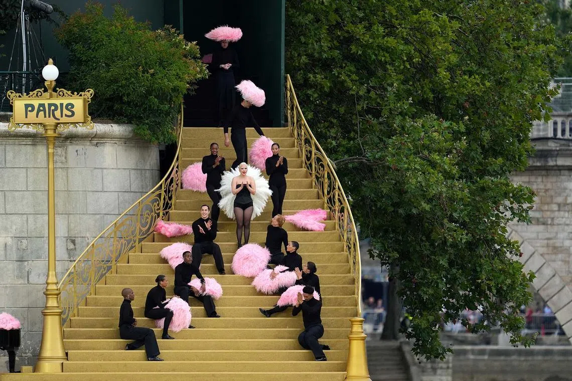 Paris 2024 Olympics - Opening Ceremony - Paris, France - July 26, 2024. Singer Lady Gaga and performers are seen ahead of the opening ceremony of the Paris 2024 ceremony. REUTERS/Bernadett Szabo TPX IMAGES OF THE DAY