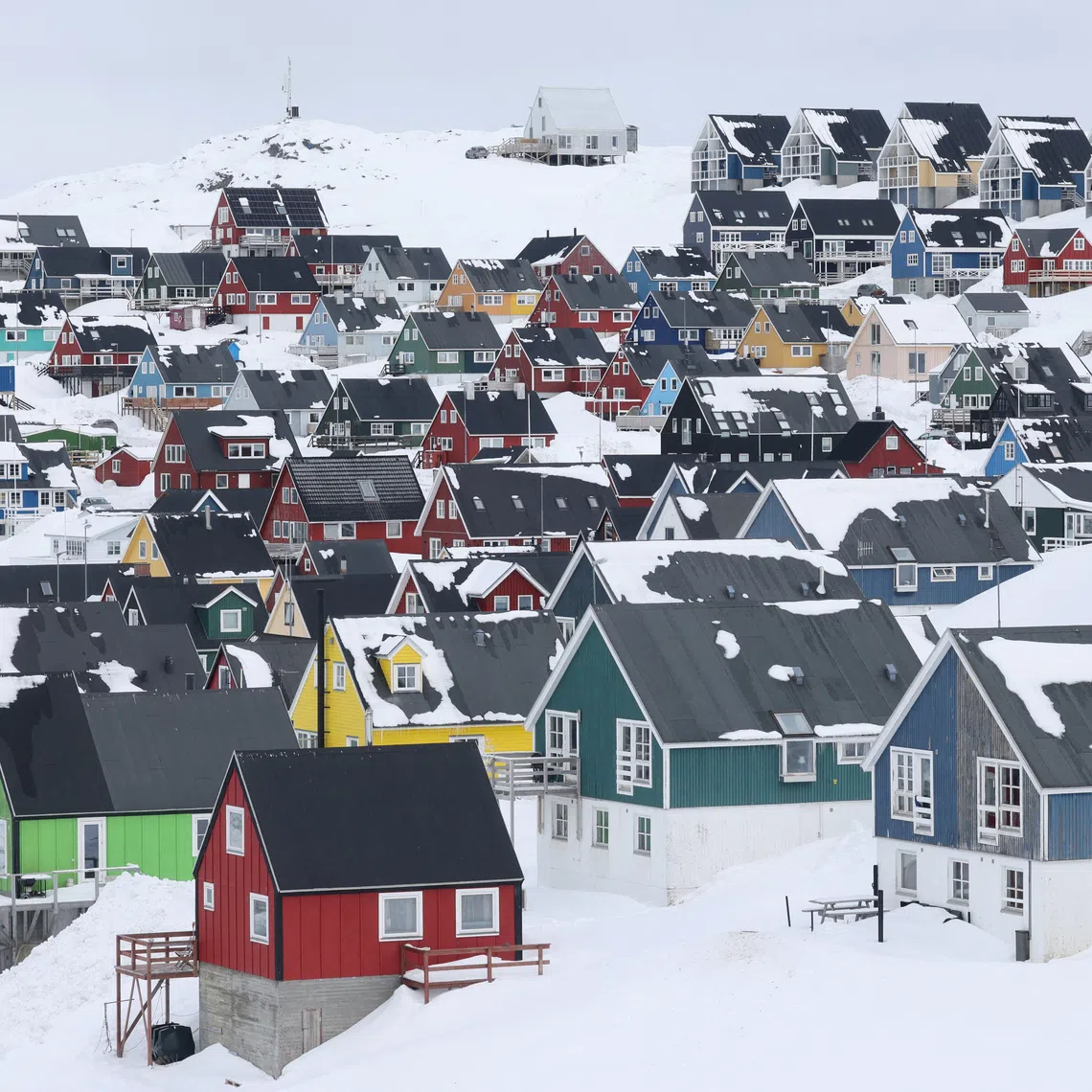 A view of the old city of Nuuk, Greenland, March 29, 2025. REUTERS/Leonhard Foeger