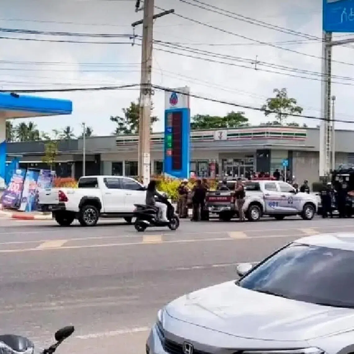 The explosion was reported in the accessible toilet at a PTT petrol station in Thailand's Pattani province, on Feb 4, 2026.