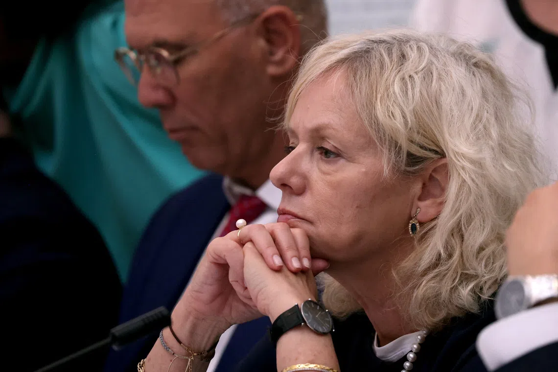 Israel's Attorney General Gali Baharav-Miara listens on as she attends  a cabinet meeting at the Bible Lands Museum in Jerusalem on June 5, 2024.     GIL COHEN-MAGEN/Pool via REUTERS