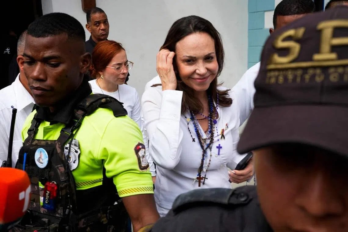 Venezuelan opposition leader Maria Corina Machado has not returned to Venezuela since December 2025.