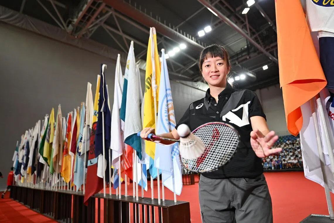 ST20260127-202695400958-Lim Yaohui-Kimberly Kwek-kknsg27/

Ms Denise Yap, 33, Teacher in charge of Xingnan Primary School’s Badminton CCA, attending the National School Games Opening Ceremony at The Kallang OCBC Arena on Jan 27, 2026. 

The National School Games (NSG) 2026 will see its highest participation to date, with around 69,000 student-athletes from more than 300 schools competing across 29 sports. 

(ST PHOTO: LIM YAOHUI)