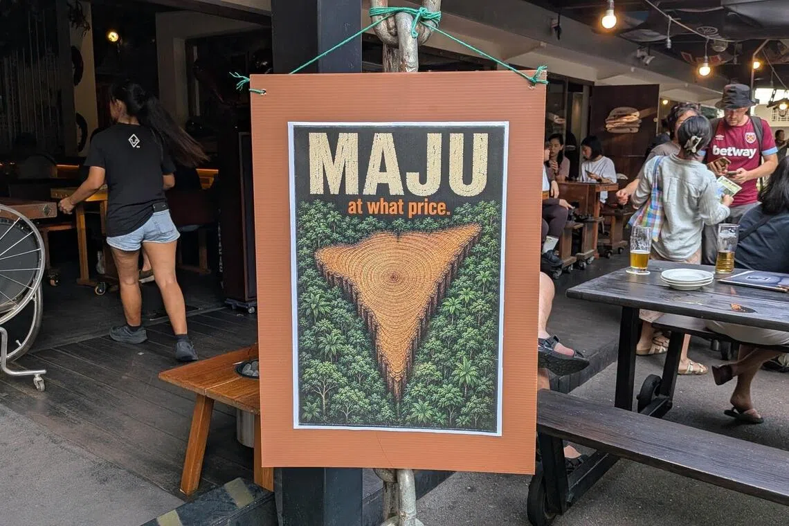 A poster made by residents hoping to protect Maju Forest at a community-initiated dialogue at Handlebar at Gillman Barracks on July 26.