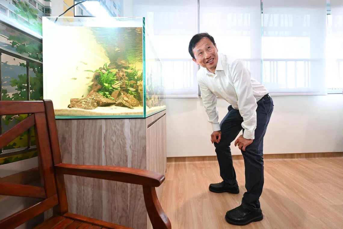 Health Minister Ong Ye Kung visited the activity area in the Woodlands Hospice where patients could spend time with their families and loved ones.