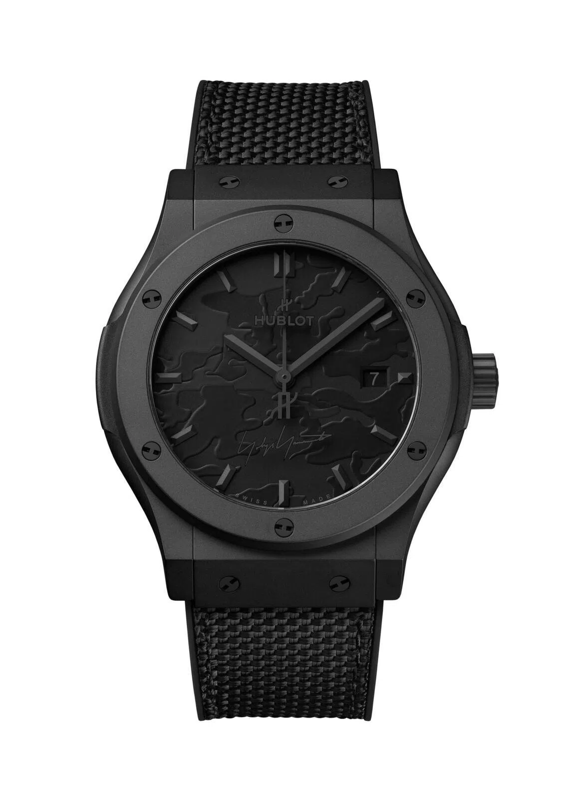 The Hublot Classion Fusion Yohji Yamamoto All Black Camo.