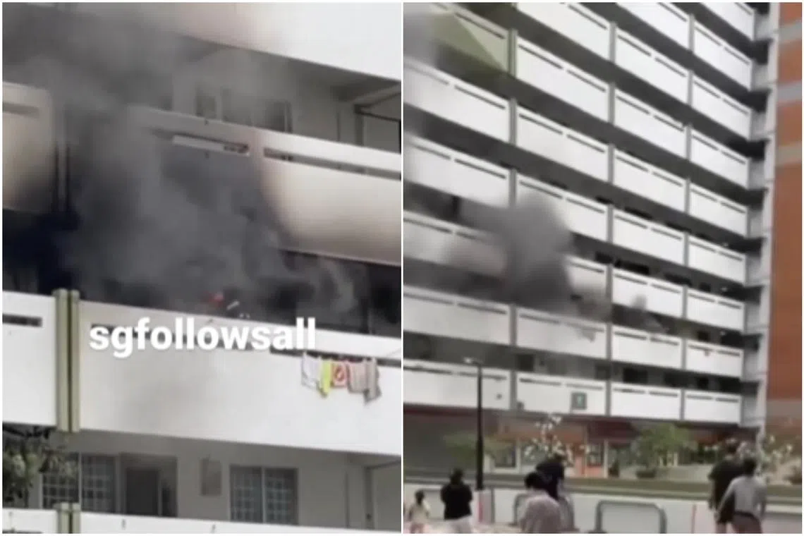 The fire involved the contents of a bedroom in a fifth-floor unit, and was extinguished by a water jet.