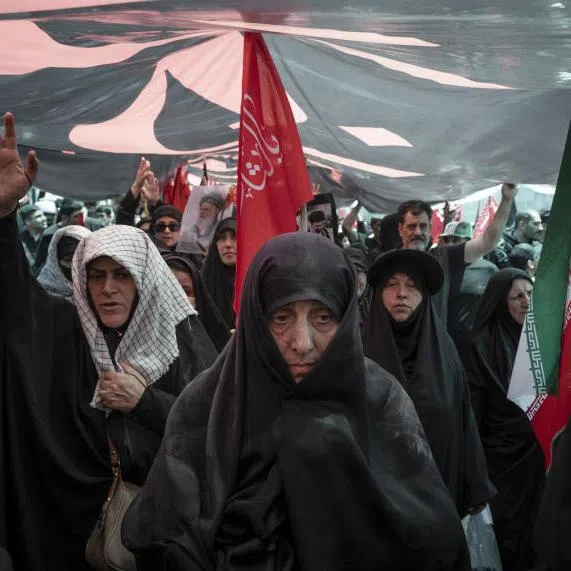 Mourners attending the funeral procession for Iran’s supreme leader Ali Khamenei in Tehran, on July 6, 2026.