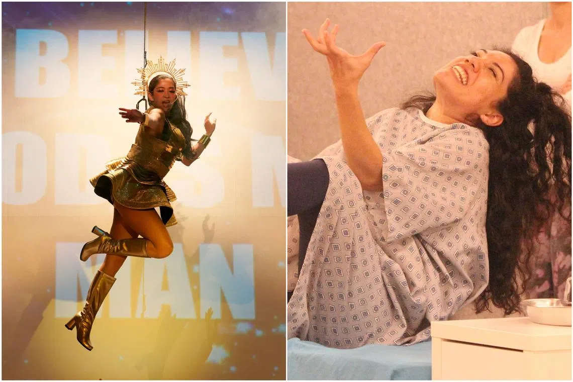 Wild Rice’s G*d Is A Woman (left) wins Production of the Year, while Sharda Harrison wins Best Actress for playing Emma in Pangdemonium's People, Places And Things.