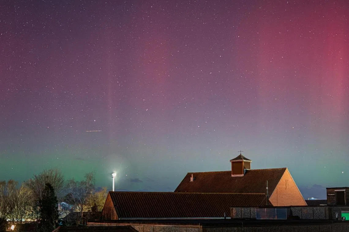 Northern lights are seen in the sky over Swaffham, Britain, February 26, 2023, in this still image obtained from a social media video. James Billings Photography/via REUTERS  THIS IMAGE HAS BEEN SUPPLIED BY A THIRD PARTY. MANDATORY CREDIT. NO RESALES. NO ARCHIVES.