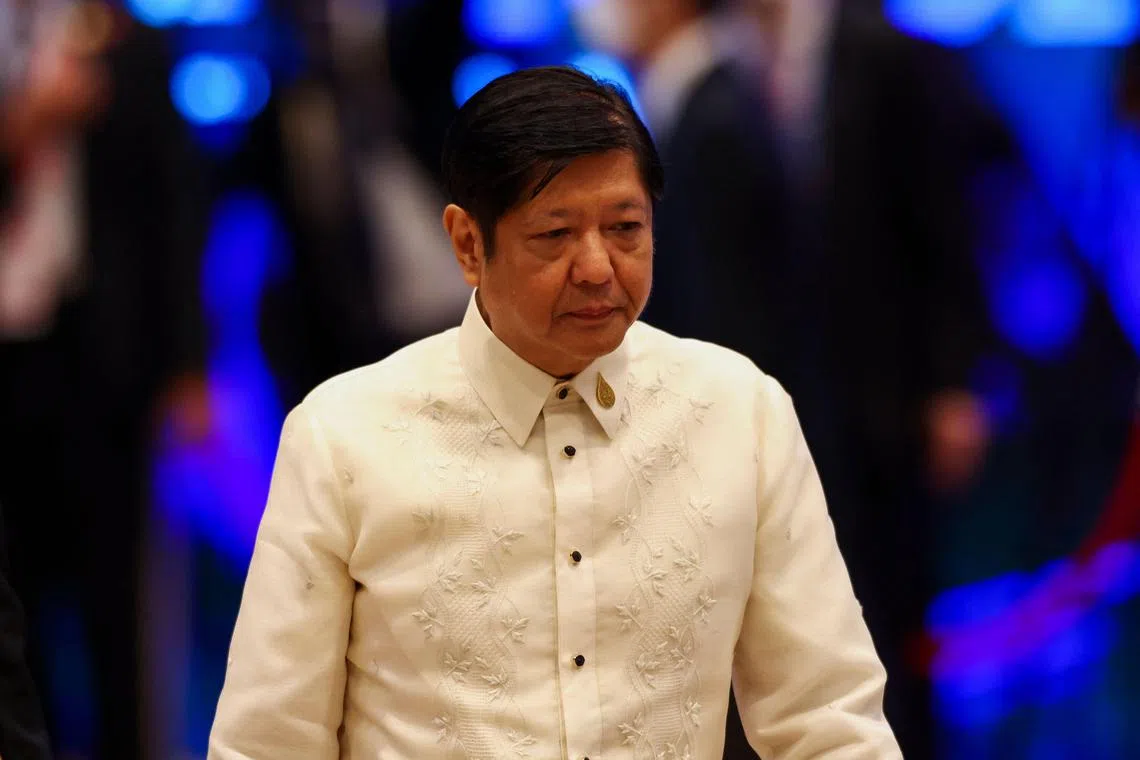 Philippine President Ferdinand Marcos Jr attends the "APEC Leaders' Informal Dialogue with Guests" event during the Asia-Pacific Economic Cooperation summit in Bangkok on November 18, 2022. (Photo by ATHIT PERAWONGMETHA / POOL / AFP)