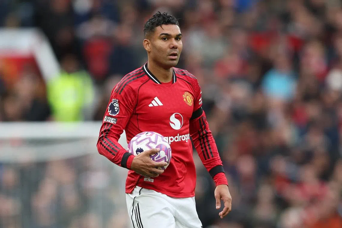 Soccer Football - Premier League - Manchester United v Sunderland - Old Trafford, Manchester, Britain - October 4, 2025 Manchester United's Casemiro reacts REUTERS/Scott Heppell