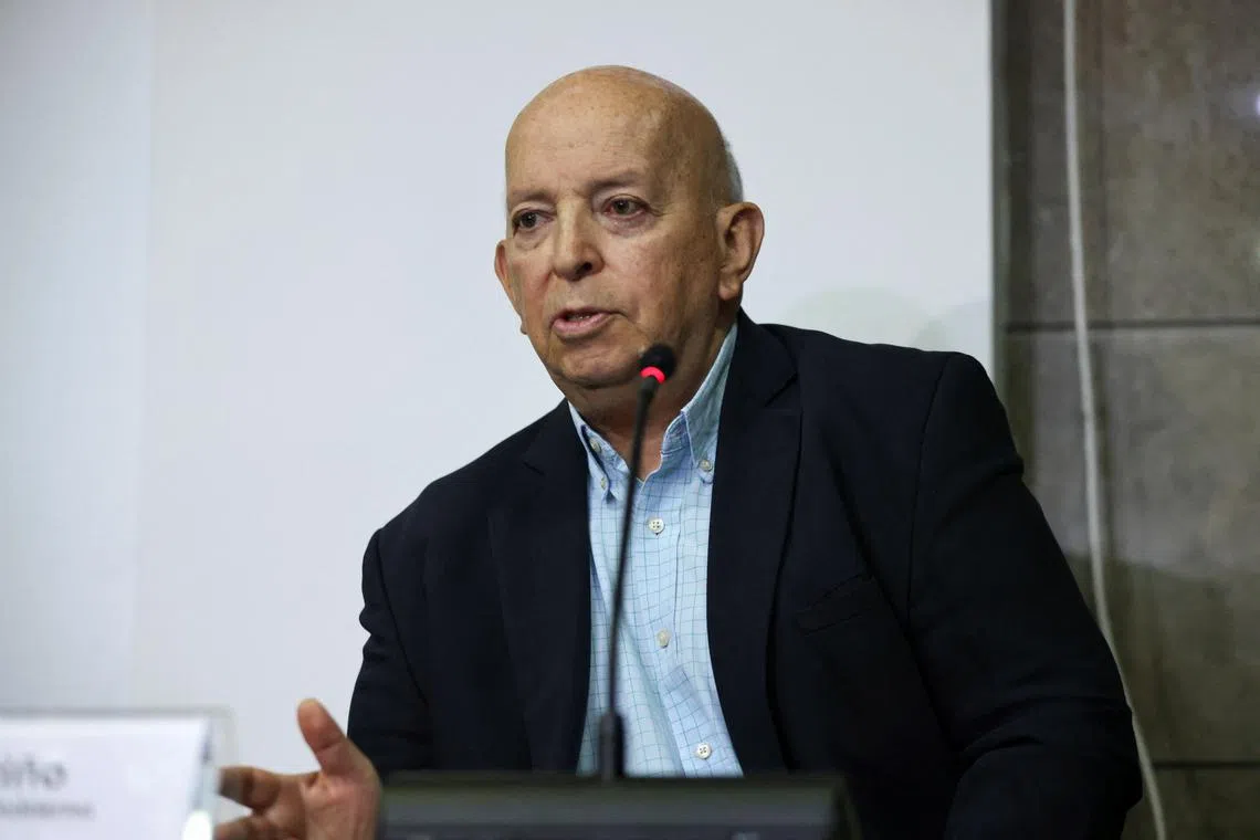 Otty Patino, the head of the negotiation team of the Colombian Government, speaks during a joint statement on the progress of the peace negotiations to the press, in Bogota, Colombia October 10, 2023. REUTERS/Luisa Gonzalez/File Photo