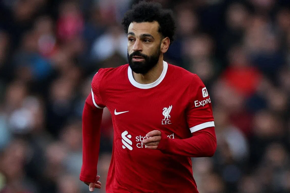 FILE PHOTO: Soccer Football - Premier League - Fulham v Liverpool - Craven Cottage, London, Britain - April 21, 2024 Liverpool's Mohamed Salah REUTERS/Isabel Infantes