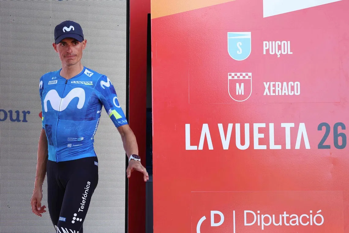 Tadej Pogacar crashed at the end of stage eight of the Vuelta a Espana.