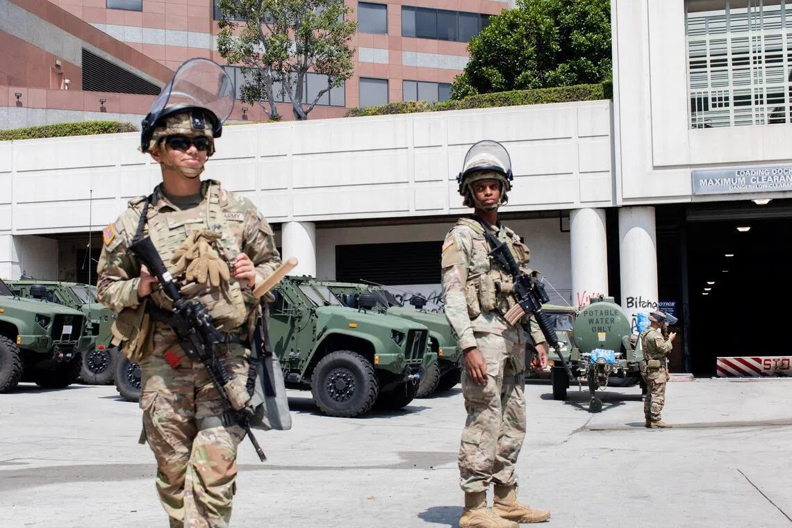 Mr Donald Trump started deploying troops in June amid protests against his hardline immigration policies including efforts to ramp up deportations.