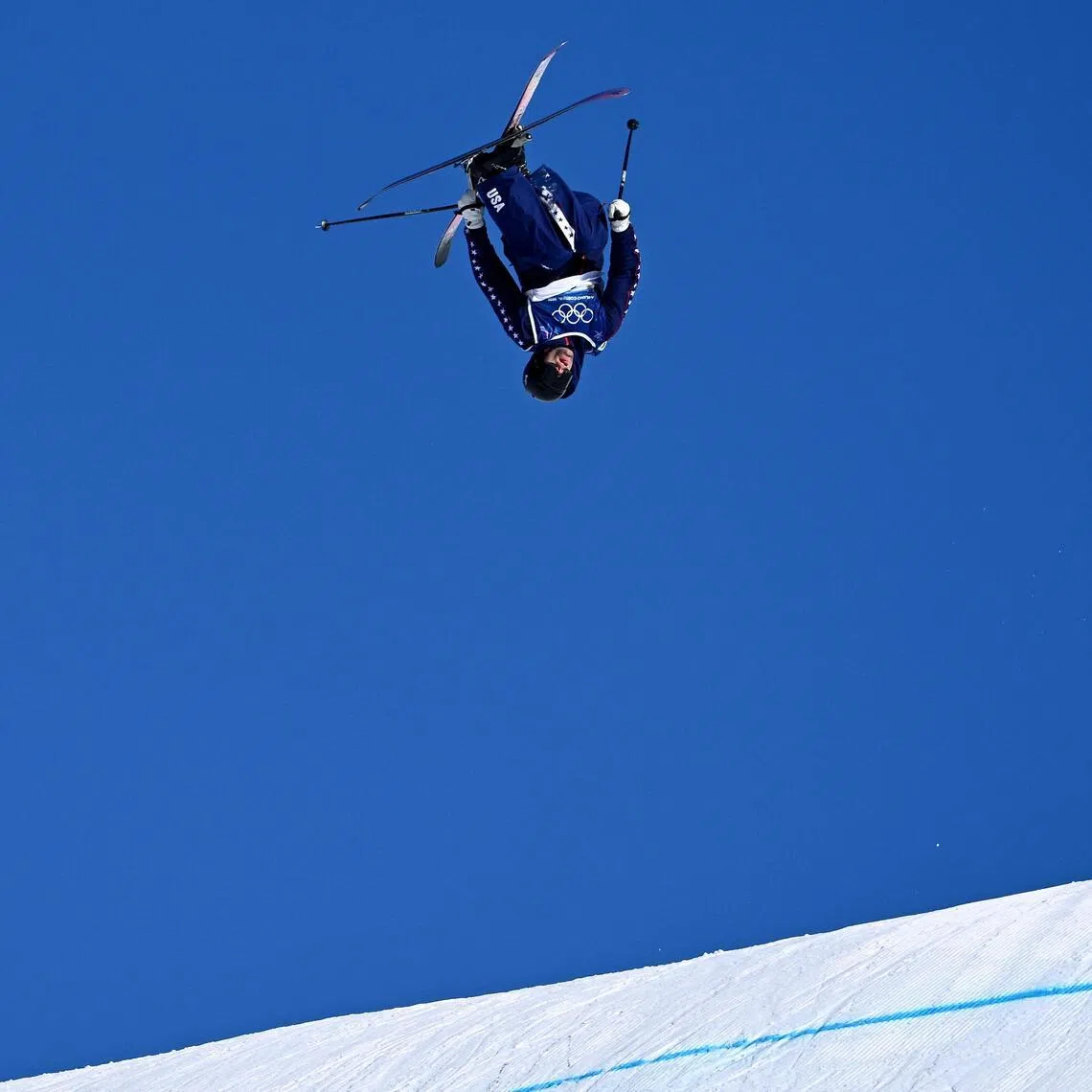 Beauty meets bravery in the men's freeski slopestyle qualification at the winter Olympics in Italy. 