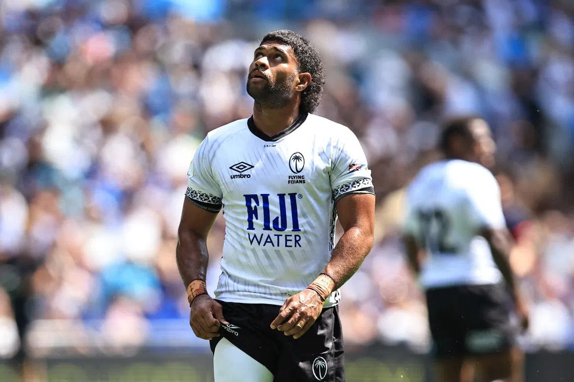 Rugby Union - Nations Championship - Fiji v England - Hill Dickinson Stadium, Liverpool, Britain - July 11, 2026 Fiji's Simione Kuruvoli reacts Action Images via Reuters/Craig Brough