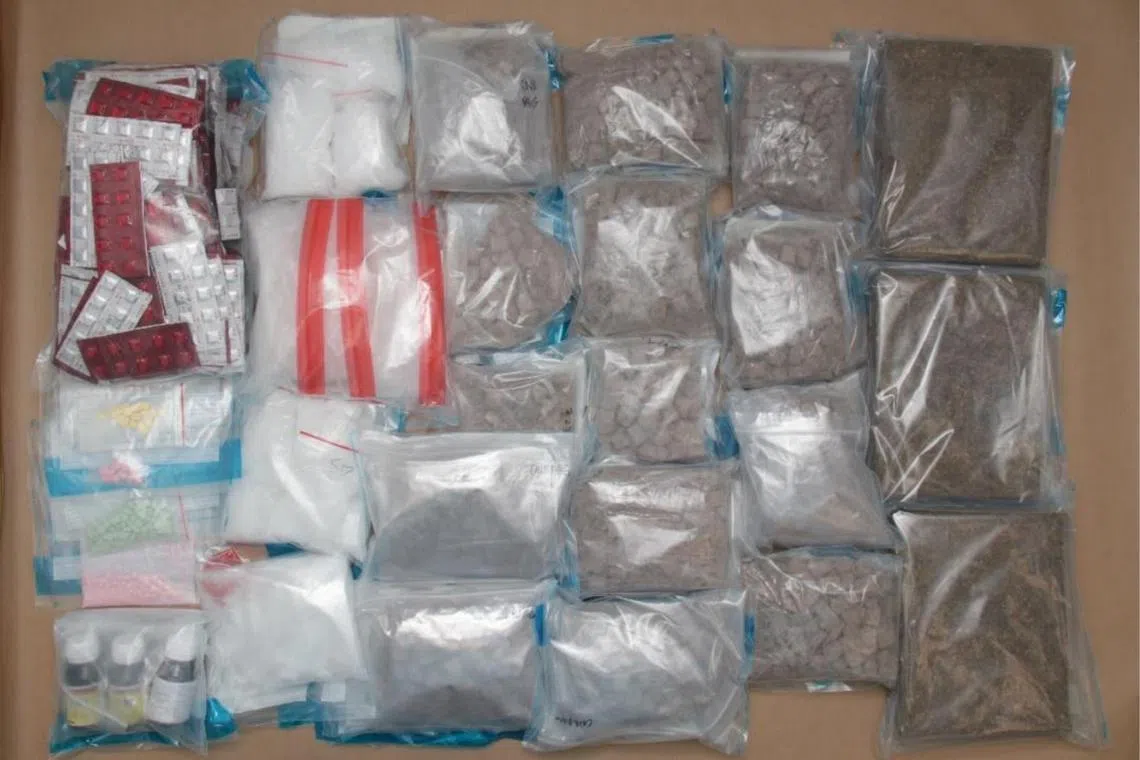 Drugs seized by CNB in an operation in Plantation Crescent, on Nov 7.