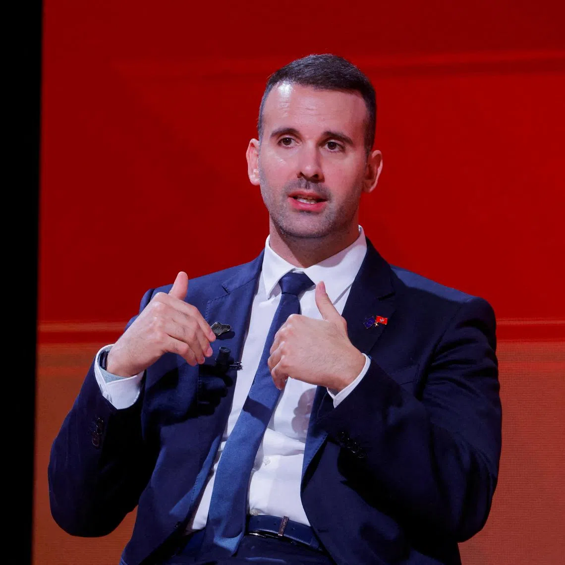 FILE PHOTO: Montenegro's Prime Minister Milojko Spajic attends the opening day of Bled Strategic Forum in Bled, Slovenia September 1, 2025. REUTERS/Borut Zivulovic/File Photo