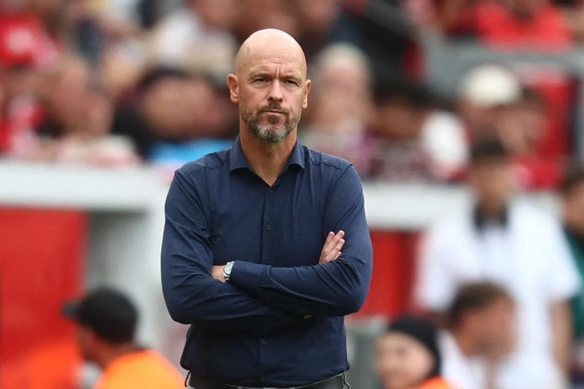 Soccer Football - Bundesliga - Bayer Leverkusen v TSG 1899 Hoffenheim - BayArena, Leverkusen, Germany - August 23, 2025  Bayer Leverkusen coach Erik ten Hag. REUTERS/Leon Kuegeler