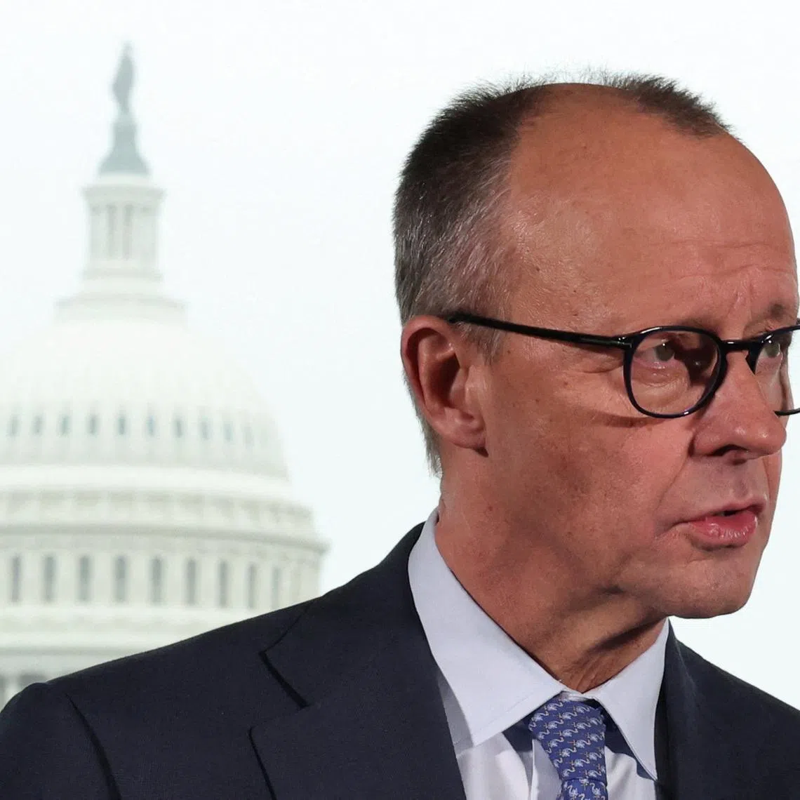 German Chancellor Friedrich Merz speaks during a press conference following his White House meeting with U.S. President Donald Trump, in Washington, D.C., U.S., March 3, 2026. REUTERS/Kylie Cooper