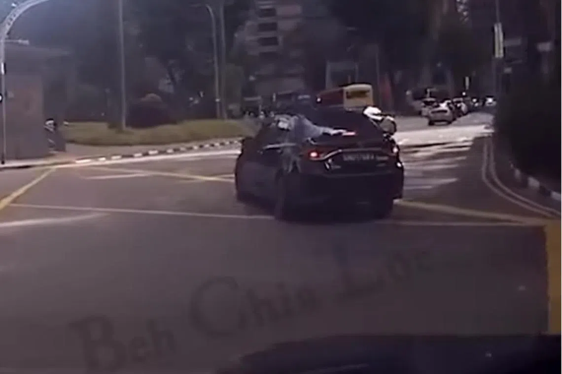 A video posted on Facebook shows a car hitting the woman, who collapses onto the ground.