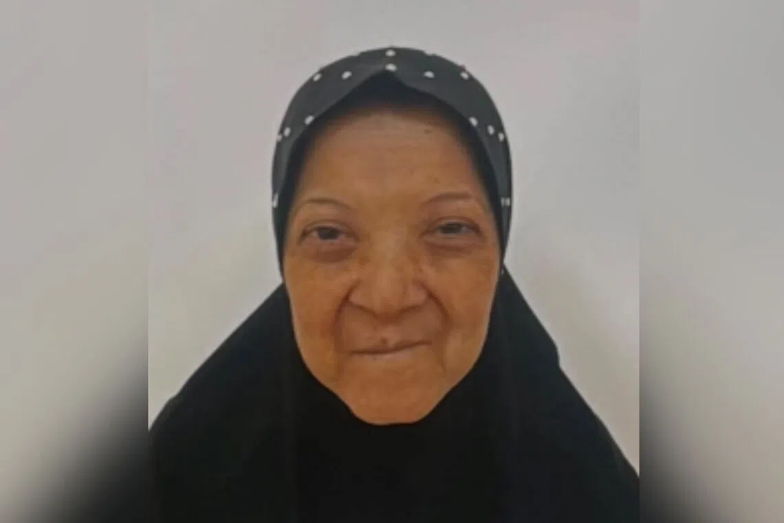 Fazidah Ansan was last seen wearing a beige headscarf, black blouse and beige pants.