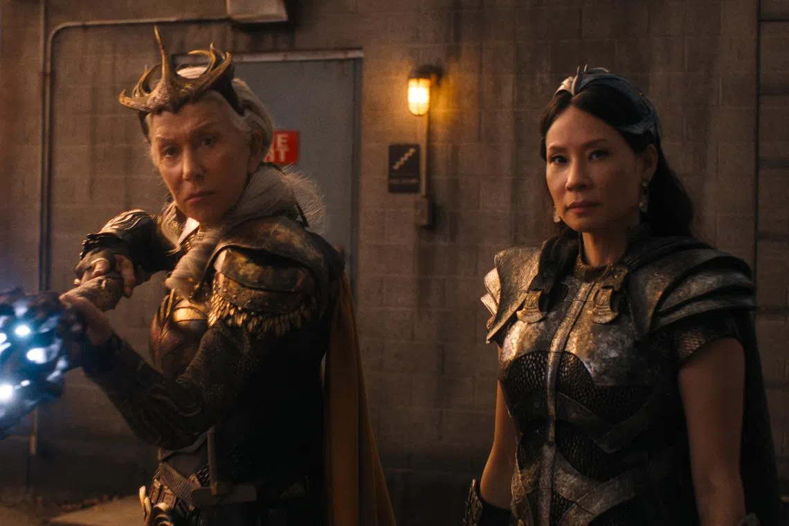 Shazam! Fury Of The Gods, is expected in March, stars Helen Mirren (left) and Lucy Liu.