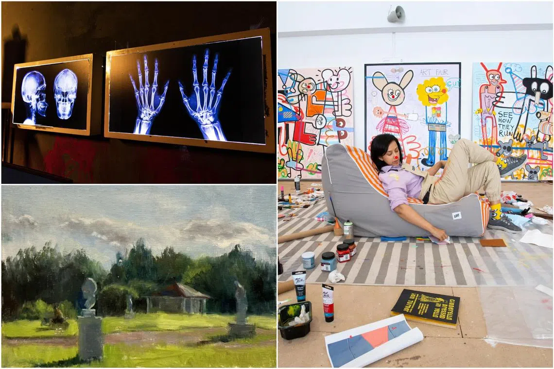 (Clockwise from left) The Dr X escape room, Joi Murugavell’s Many Ways Home and Samuel Chen's St Petersburg.