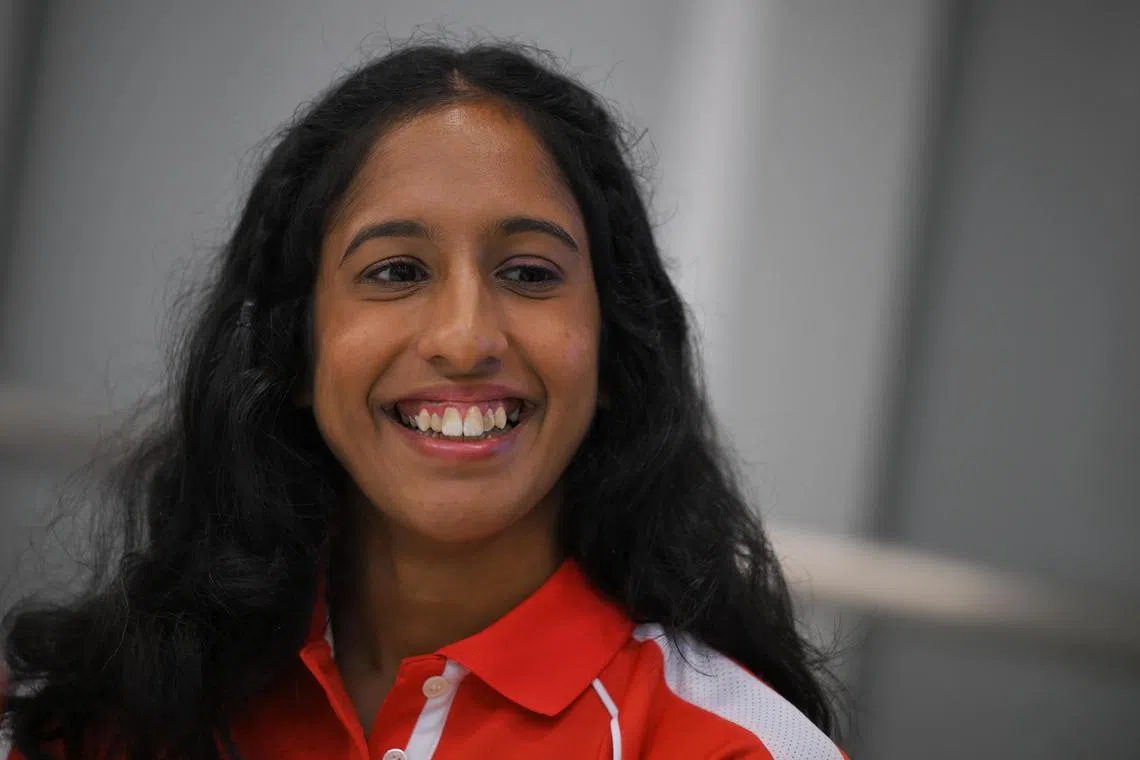19th Asian Games Women’s 200m gold medalist Shanti Pereira pictured during an interview on Oct 04, 2023.