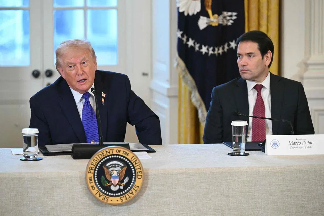 US President Donald Trump (left) posted a social media message implying that Secretary of State Marco Rubio would be the next leader of Cuba.