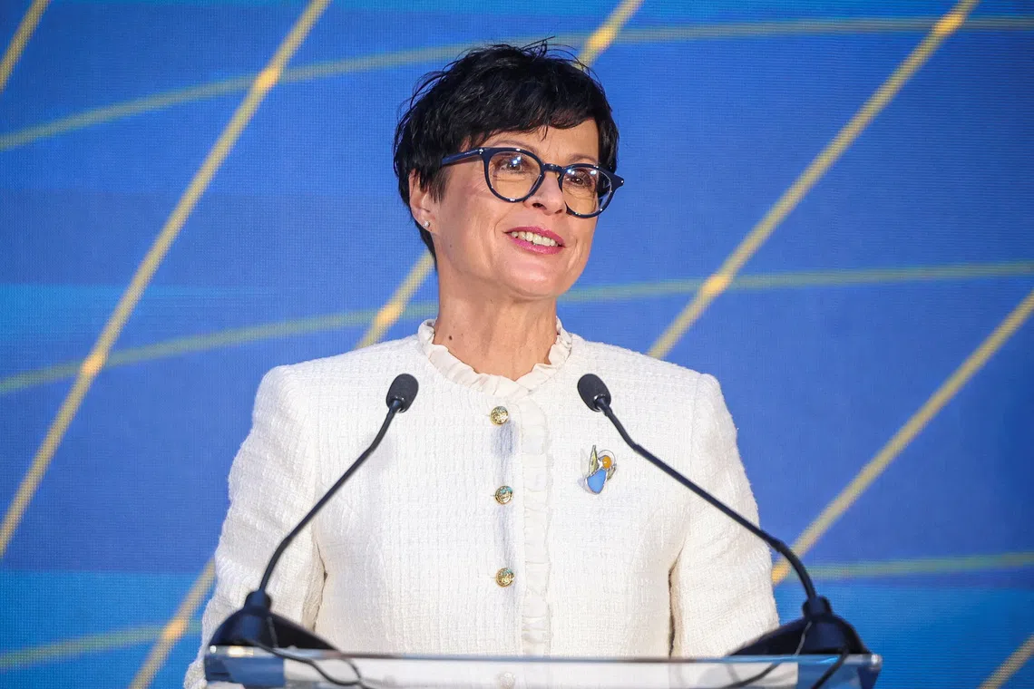 European Enlargement Commissioner Marta Kos attends a forum supporting Ukraine's EU accession reforms, amid Russia's attack on Ukraine, in Kyiv, Ukraine, June 8, 2026. REUTERS/Alina Smutko/File photo