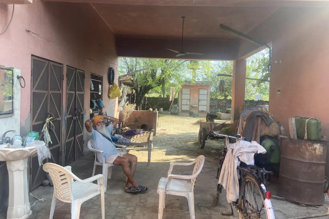 nisikh23 - Mr Himmat Singh, the uncle of slain Sikh separatist Hardeep Singh Nijjar in the family home at  Bharsingpura village in the state of Punjab.
