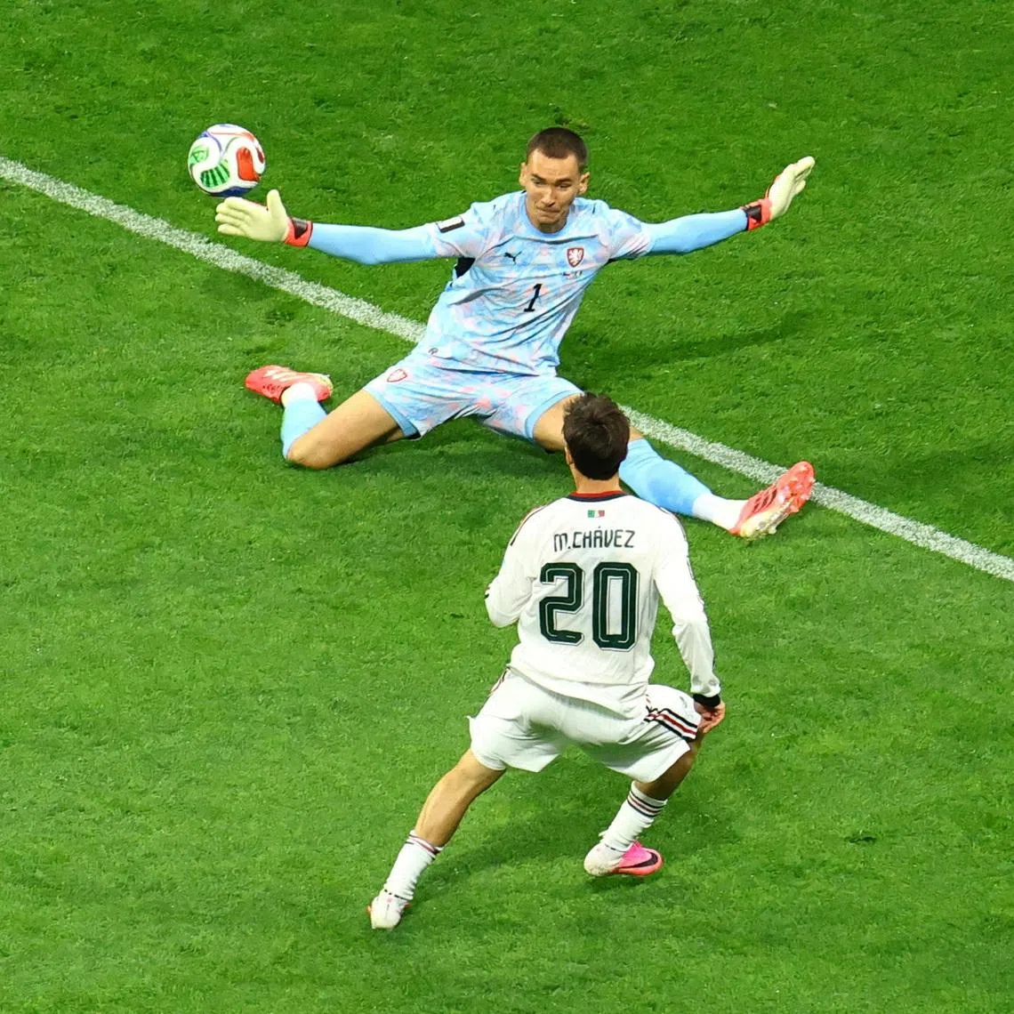 Mexico’s Mateo Chavez scores their first goal on June 25.