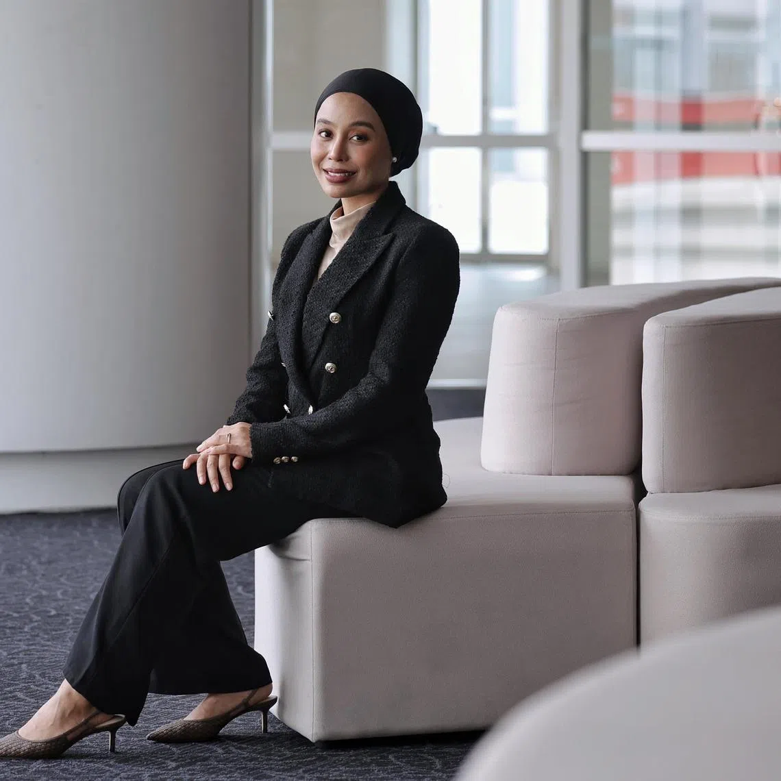 Profile of Ms Sri Mardiah Suharman, 38, former SIA cabin crew for 15 years who enrolled in ITE to study nursing as a new career option, during a media interview at ITE College Central on July 24, 2024.