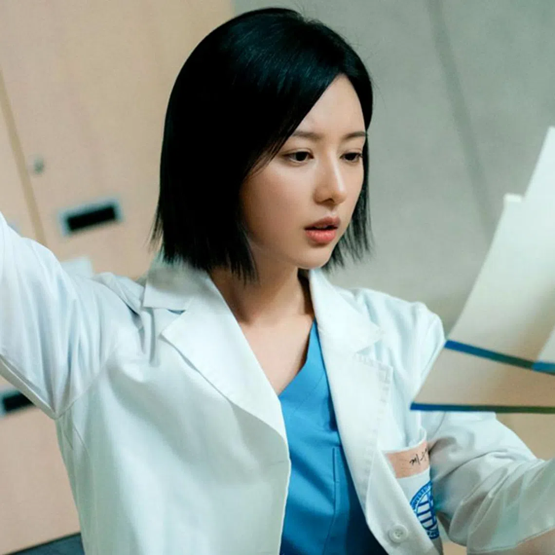 Actress Kim Ji-won in the K-drama Doctor X: Mafia In White.