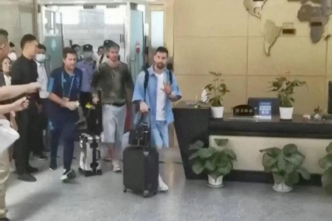 Lionel Messi arriving in Beijing on June 10. This is his seventh visit to China and his first since 2017.