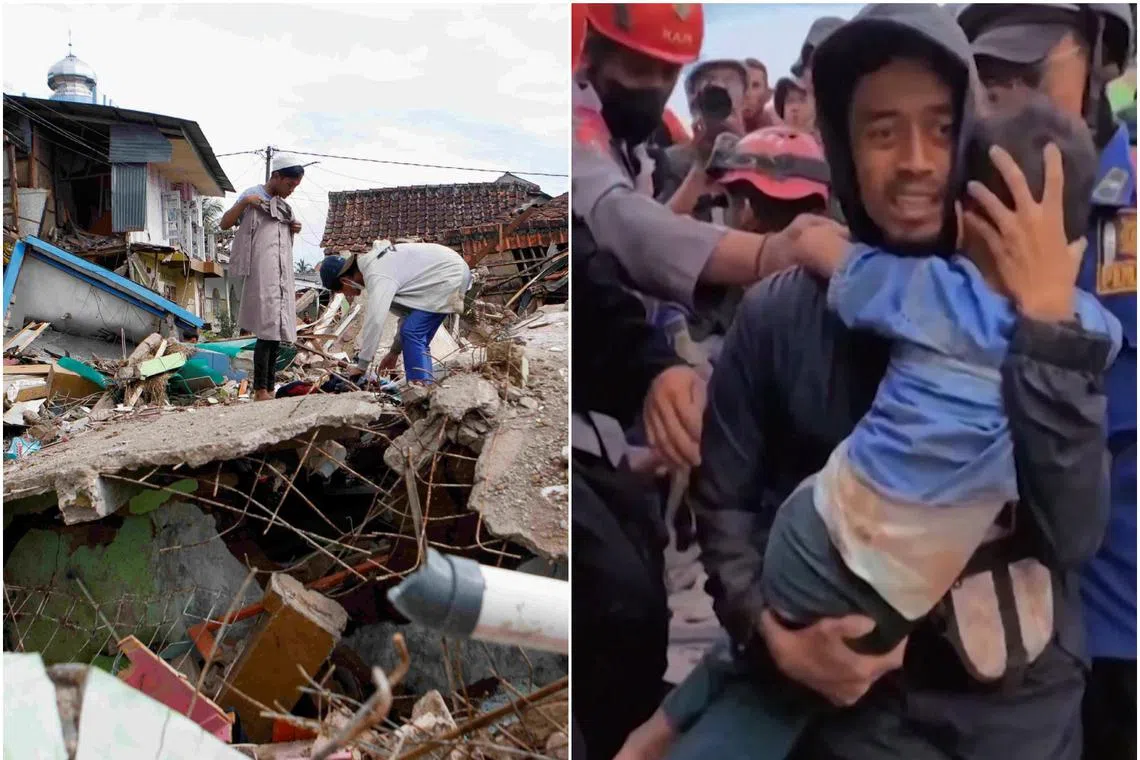 A six-year-old boy was pulled out of the rubble in Cianjur, West Java on Nov 23 following a 5.6-magnitude earthquake on Nov 21. 
