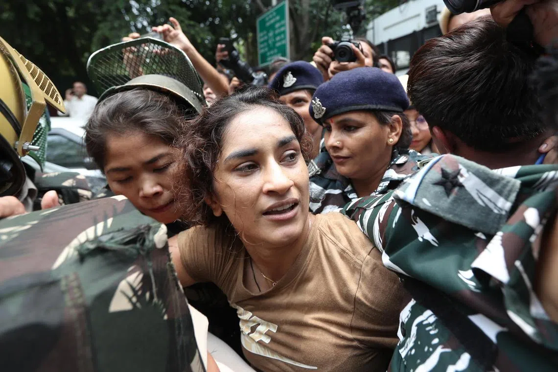 Top Indian wrestlers have been demanding the arrest of their federation chief over sexual harassment allegations.