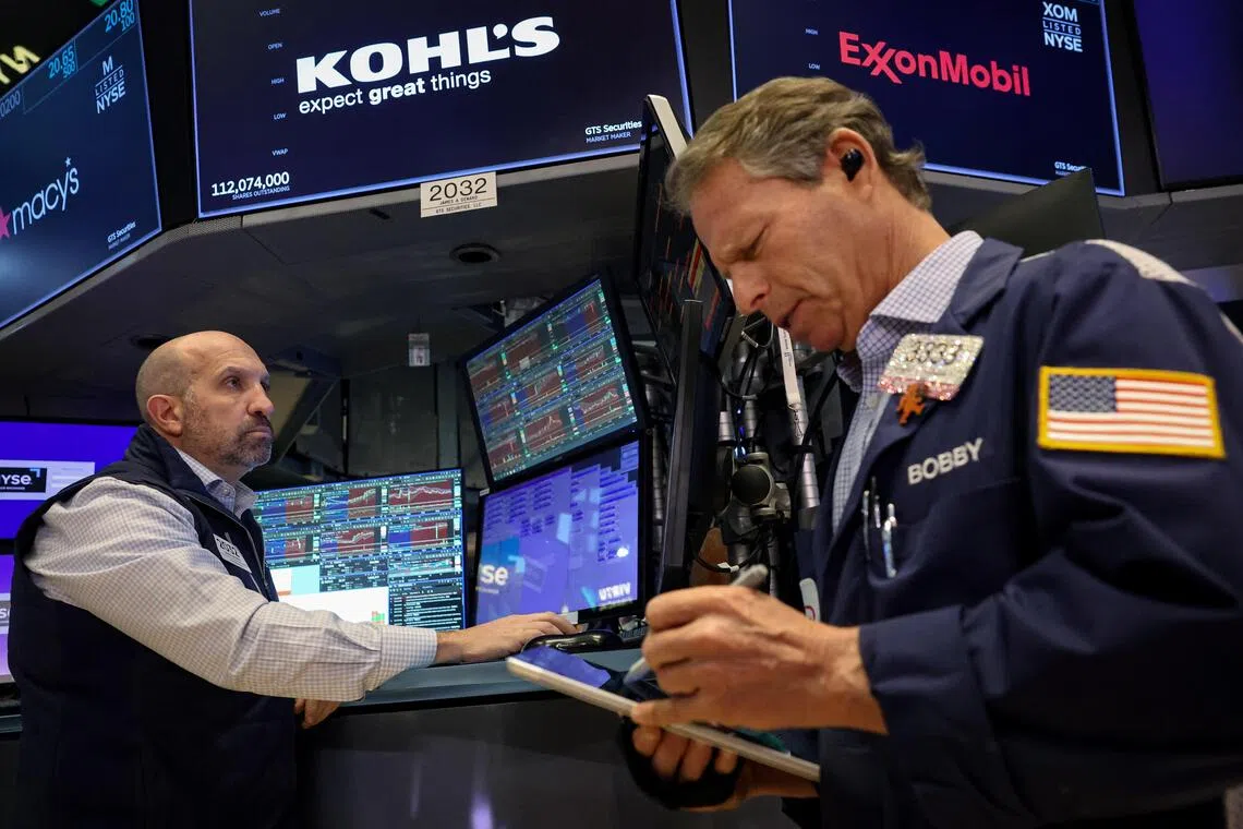 Traders working on the floor of the New York Stock Exchange, in New York City, on Nov 25.
