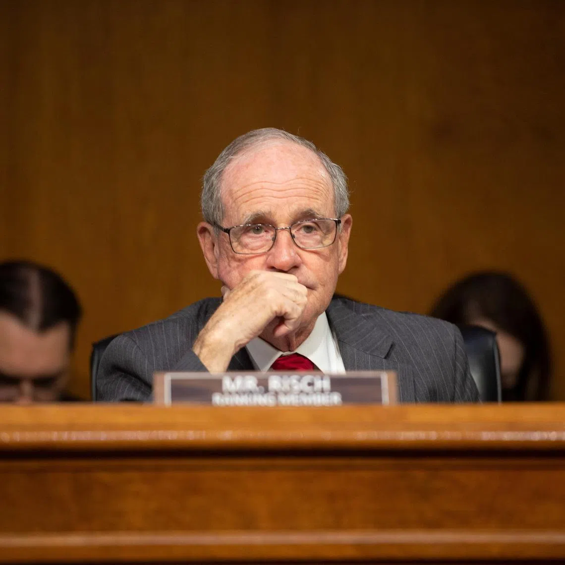 Senator Jim Risch (R-ID) ranking member of the Senate Foreign Relations Committee, attends a hearing on the Fiscal Year 2023 Budget at the Capitol in Washington, U.S., April 26, 2022. Bonnie Cash/Pool via REUTERS