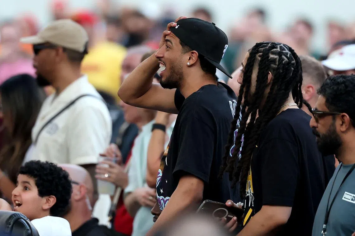 Indiana Pacers star point guard Tyrese Haliburton of the Indiana Pacers attending the WWE 2025 SummerSlam at MetLife Stadium on Aug 3, 2025 in East Rutherford, New Jersey.