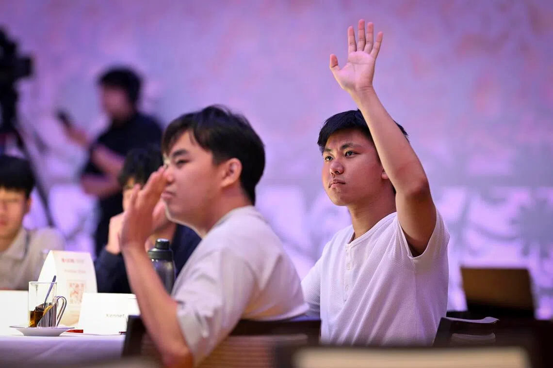 Jerrome Ng (left) and Kenneth Yeow at UOB PriviGen, the bank’s programme for young family members of wealthy clients.