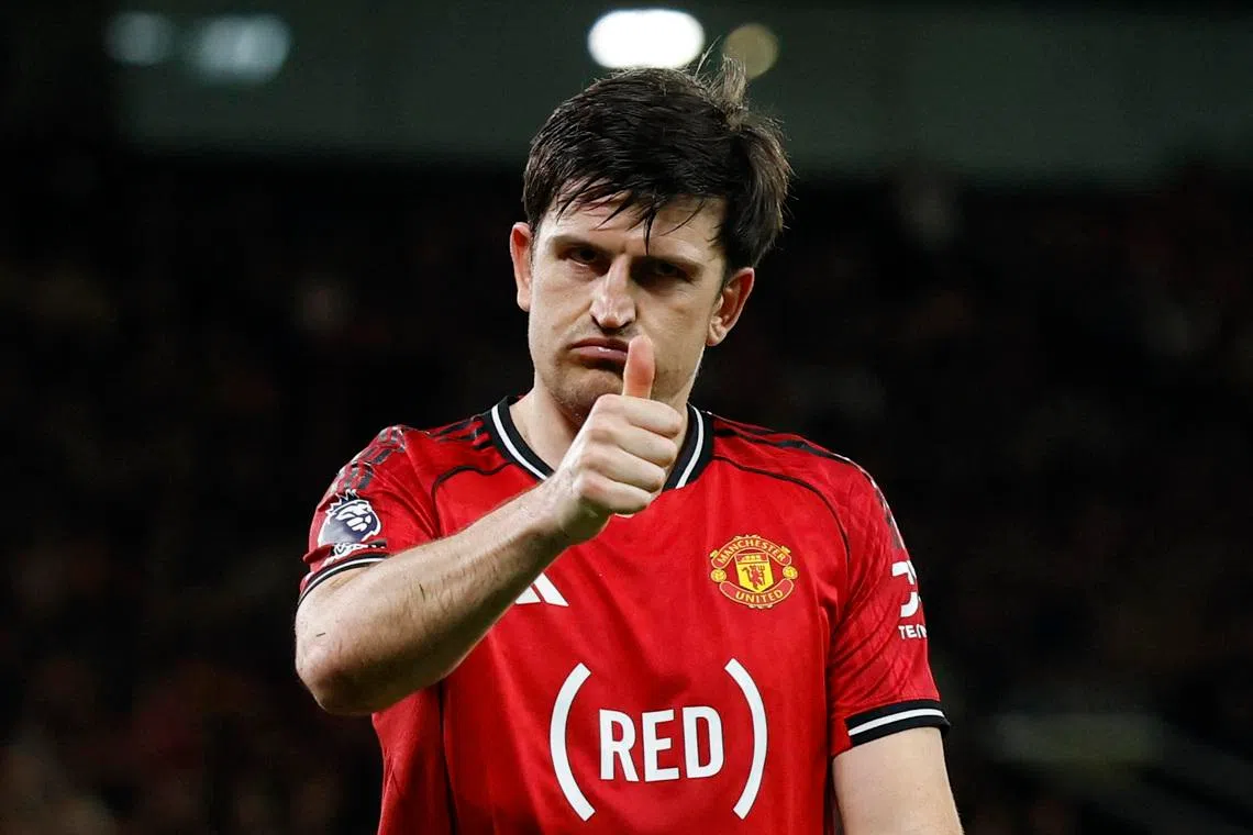 Soccer Football - Premier League - Manchester United v Brentford - Old Trafford, Manchester, Britain - April 27, 2026 Manchester United's Harry Maguire reacts Action Images via Reuters/Jason Cairnduff