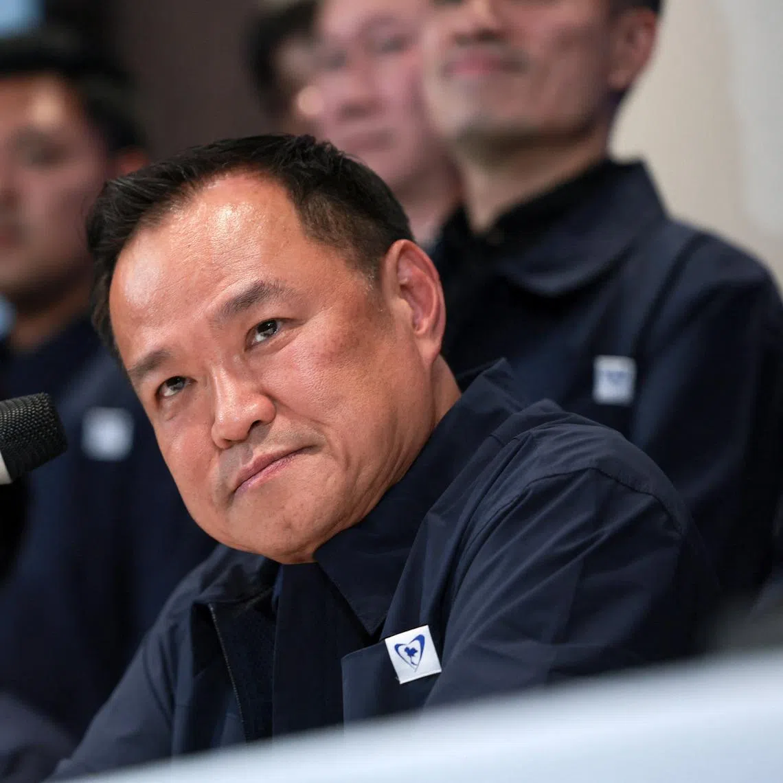Thailand's caretaker Prime Minister Anutin Charnvirakul, Bhumjaithai Party leader and prime ministerial candidate, attends a press conference at the party headquarters on the day of the general election, in Bangkok, Thailand, February 8, 2026. REUTERS/Chalinee Thirasupa