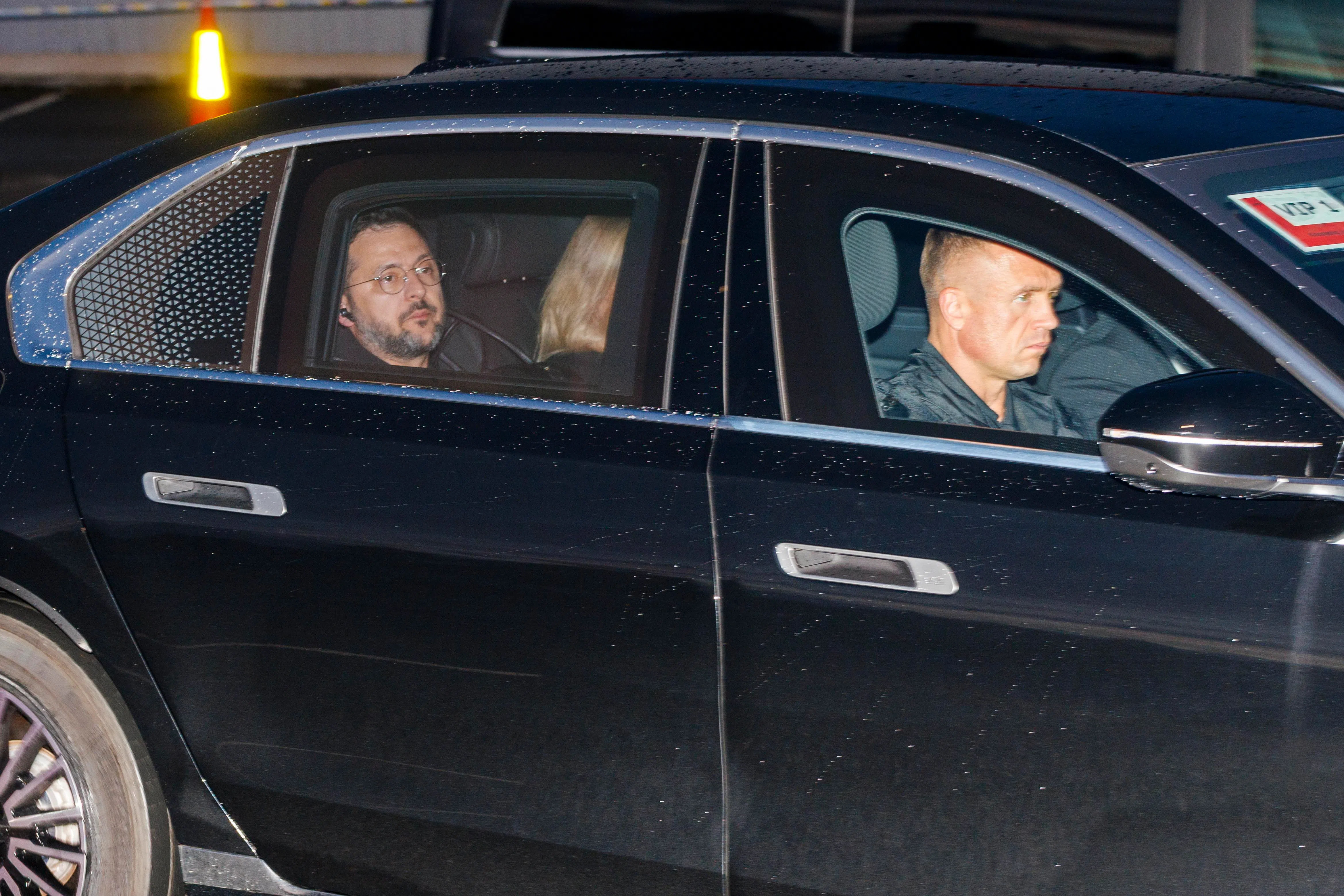 Ukrainian President Volodymyr Zelensky arriving in Gardermoen, Norway, on Sept 8, ahead of King Harald V’s funeral.