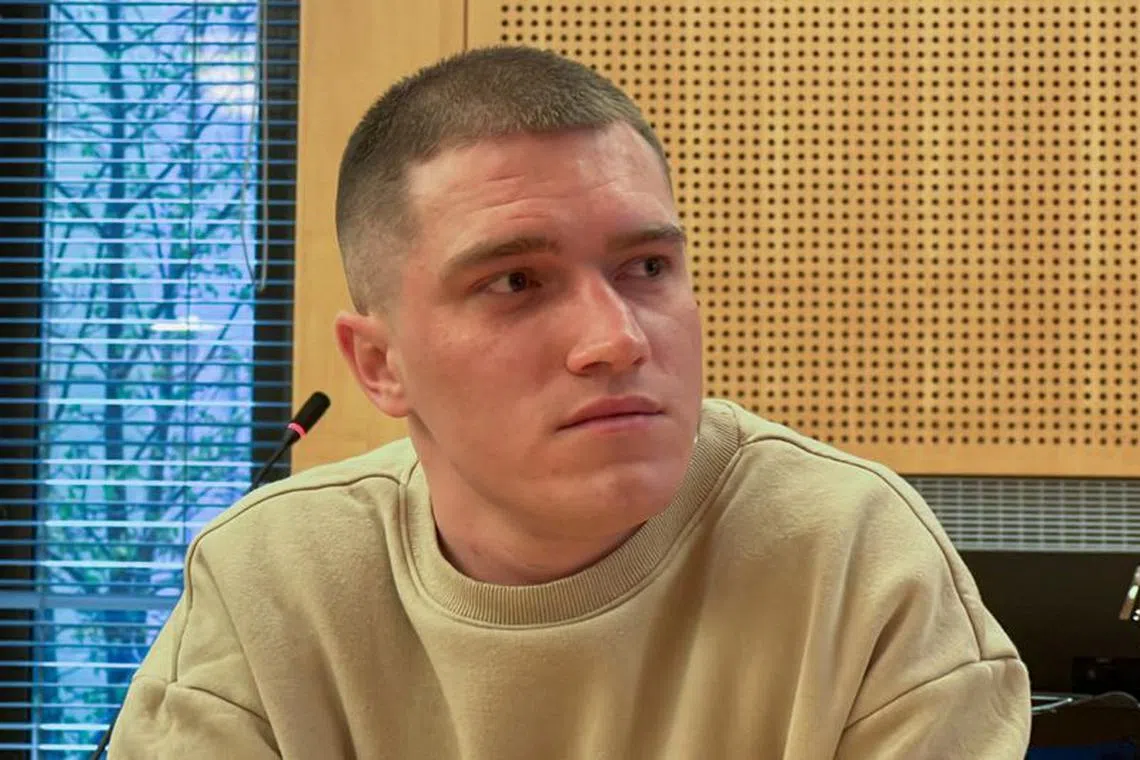 Former Wagner commander Andrei Medvedev is pictured in court with his lawyer Brynjulf Risnes (not pictured), in Oslo, Norway April 25, 2023. REUTERS/Gwladys Fouche/File Photo