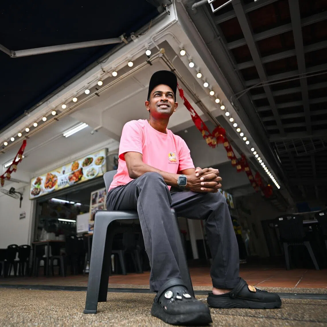 Mr Devid Retanasamy, 42, at the Hougang franchised outlet under his new Xiao Hei Tze Char brand.